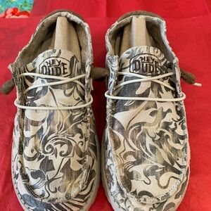 Hey Dude Women's Patterned Flats - Brown and Cream Wendy Tartan Ranch